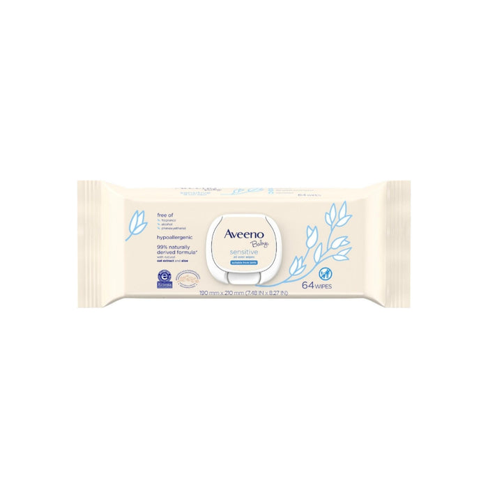 AVEENO Baby Sensitive All Over Wipes, Paraben- & Fragrance-Free,  64  ea