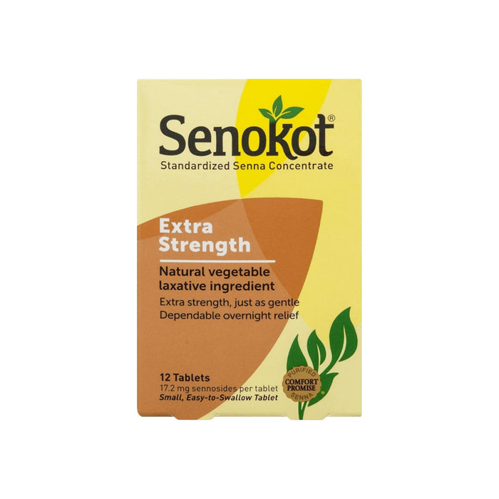 Senokot Natural Vegetable Laxative Ingredient, Extra Strength Tablets, 12 Tablets