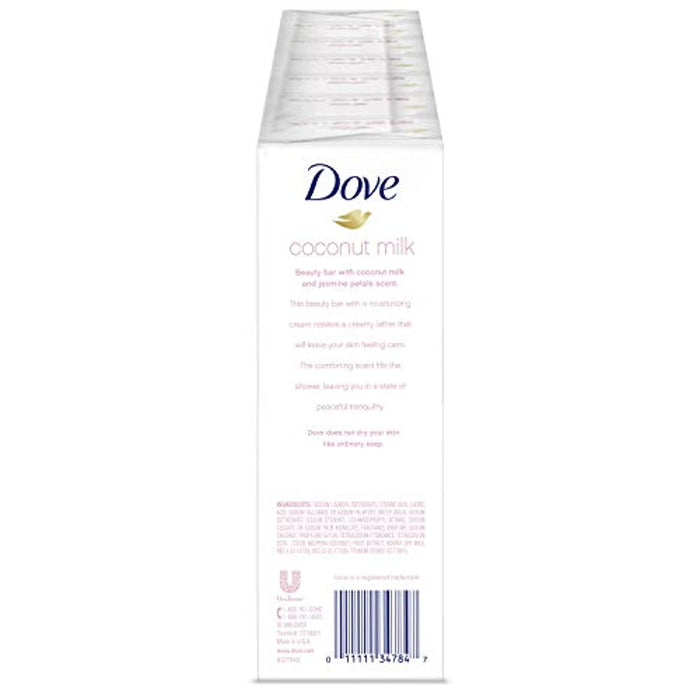 Dove Beauty Bar For Softer Skin Coconut Milk More Moisturizing Than Bar Soap, (6 Count of 3.75 oz Bars) 22.5 oz
