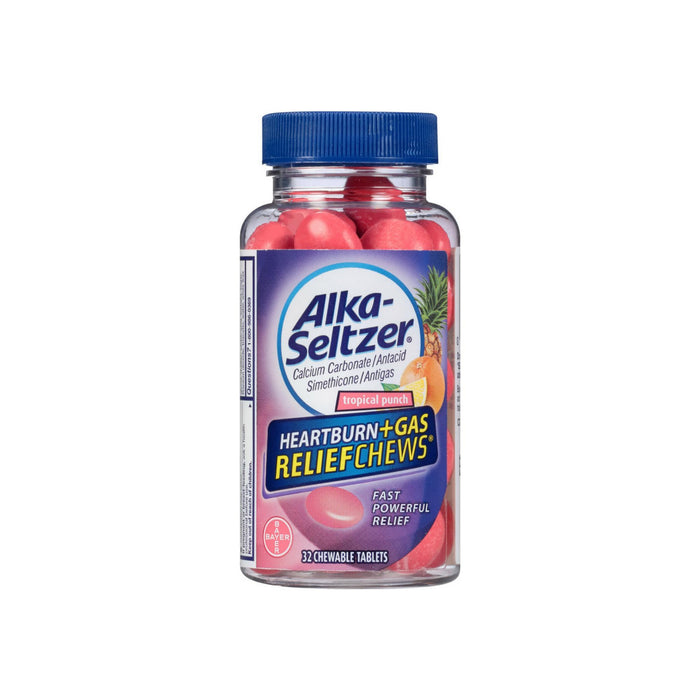 Alka-Seltzer Heartburn + Gas ReliefChews Chewable Tablets, Tropical Punch 32 ea