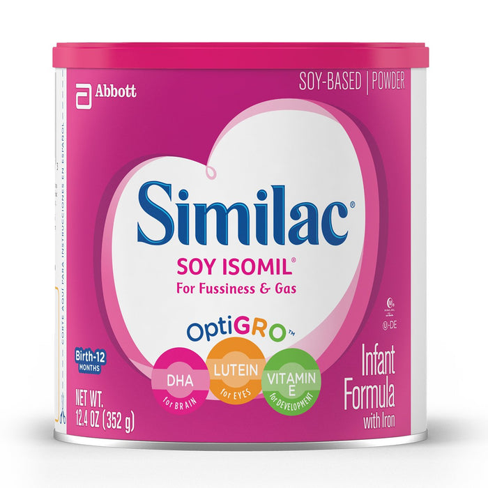 Similac Soy Isomil Infant Formula with Iron, Powder 12.4 oz, 6 Count