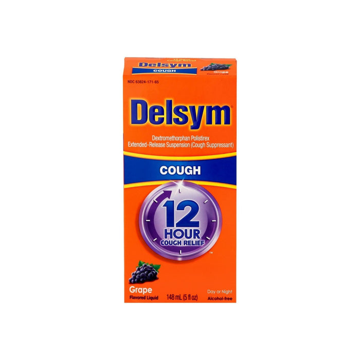 Delsym Adult Cough Suppressant Liquid, Grape Flavor, 5 oz