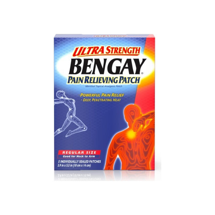 BENGAY Pain Relieving Patches Ultra Strength Regular Size 5 Each
