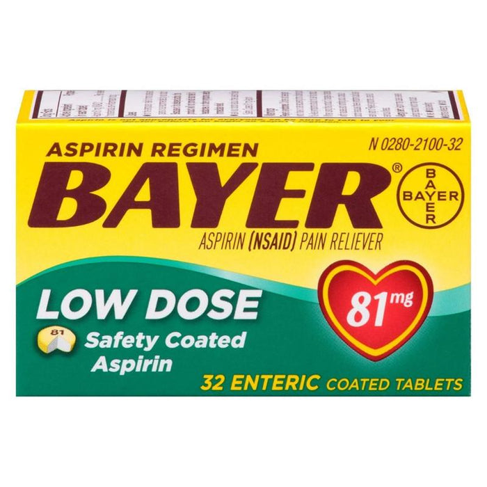 Bayer Low Dose Safety Coated Aspirin 81 mg Tablets 32 ea