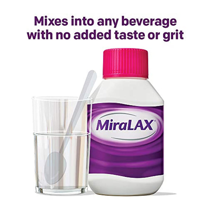 MiraLAX Laxative Powder for Gentle Constipation Relief, #1 Dr. Recommended Brand, 45 Dose Polyethylene Glycol 3350, stimulant-free, softens stool