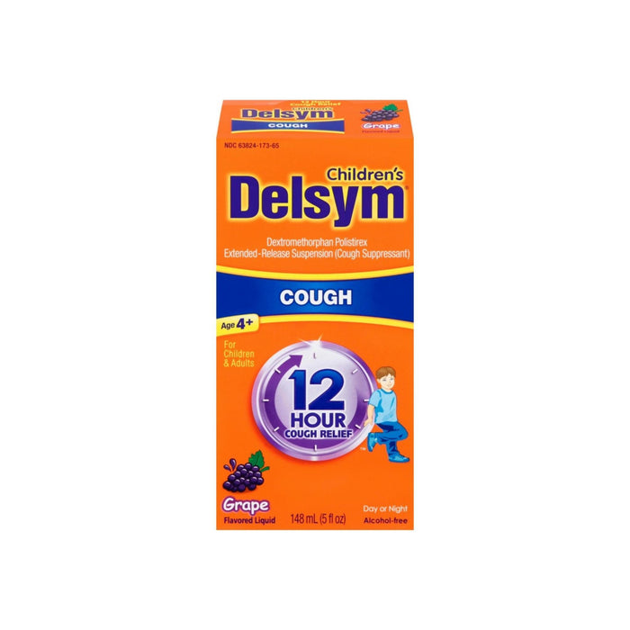 Delsym Children's Cough Suppressant Liquid, Grape Flavor, 5 Ounce