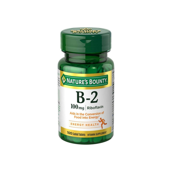 Nature's Bounty Vitamin B-2 100 mg, 100 Coated Tablets