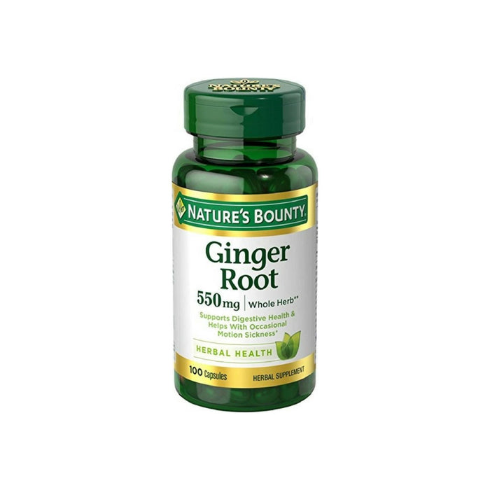 Nature's Bounty Ginger Root 550 mg Capsules 100 Capsules