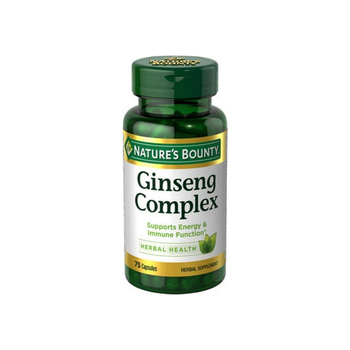 Nature's Bounty Ginseng Complex Herbal Health Capsules 75 ea