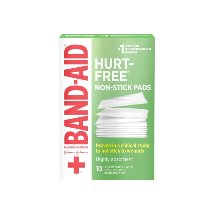 BAND-AID First Aid Non-Stick Pads, Medium, 2 in x 3 in, 10 ea