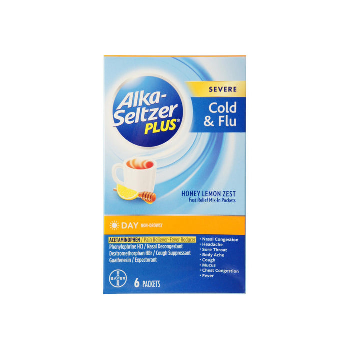 Alka-Seltzer Plus Severe Cold and Flu Day Packets, Honey Lemon 6 ea