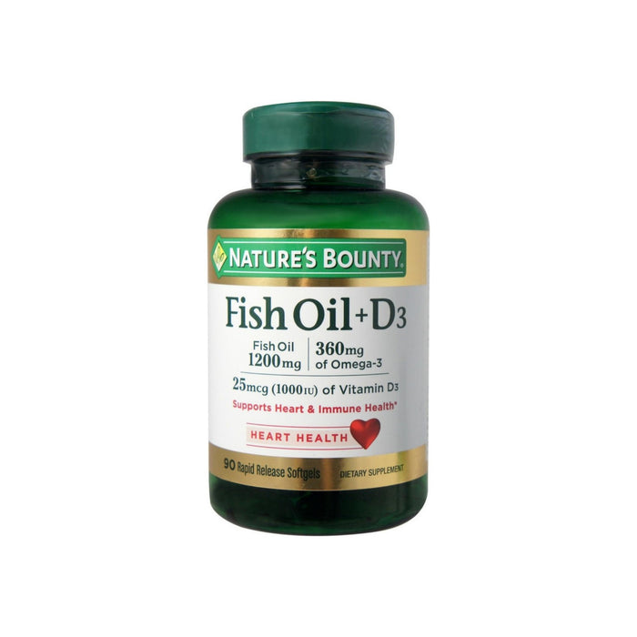 Nature's Bounty Fish Oil + D3 1200 mg Softgels 90 ea
