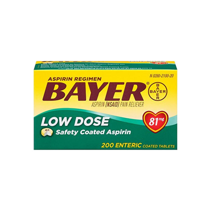 Bayer Low Dose 81 mg Safety Coated Aspirin Tablets 200 ea