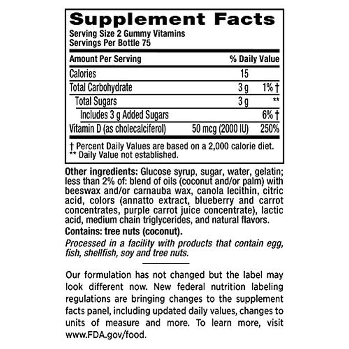 Vitafusion Vitamin D3 50Mcg Gummy, 150 ct