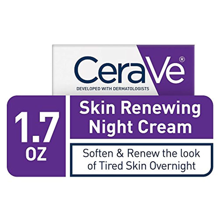 CeraVe Night Cream for Face | 1.7 Ounce | Skin Renewing Night Cream with Hyaluronic Acid & Niacinamide | Fragrance Free