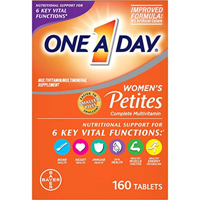 One A Day Women’s Petites Multivitamin,Supplement with Vitamin A, Vitamin C, Vitamin D, Vitamin E and Zinc for Immune Health Support, B Vitamins, Biotin, Folate (As Folic Acid) & More, 160 Count