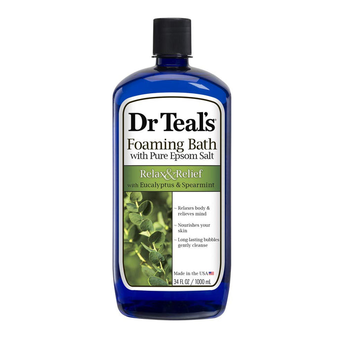 Dr Teal’s Foaming Bath with Pure Epsom Salt, Soothe & Sleep with Lavender, 34 Ounces