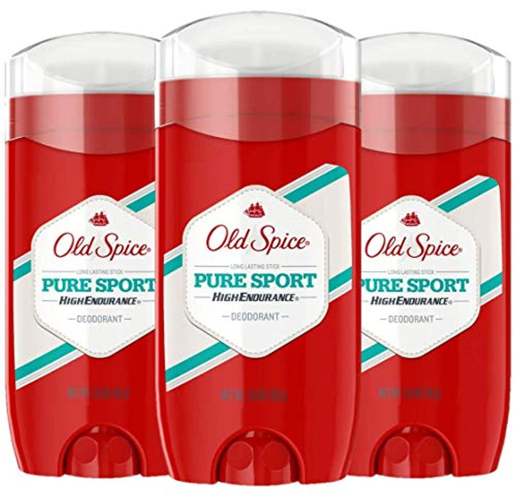 Old Spice Deodorant for Men, Pure Sport Scent, High Endurance, 3 Ounce, Pack of 3