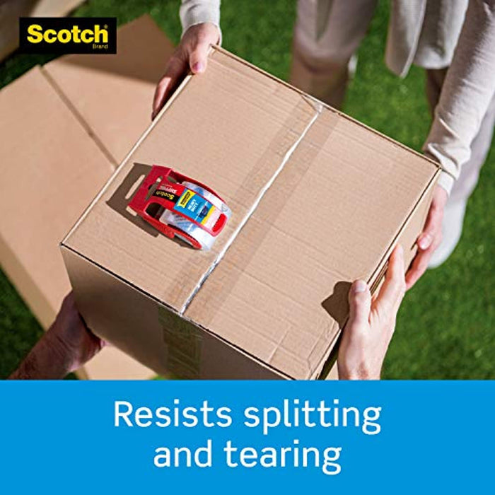 Scotch Tape Heavy Duty Shipping Packaging Tape, 1.88 Inches x 800 Inches, 1.5" Core, Clear, Great for Packing, Shipping & Moving, Rolls with Dispenser