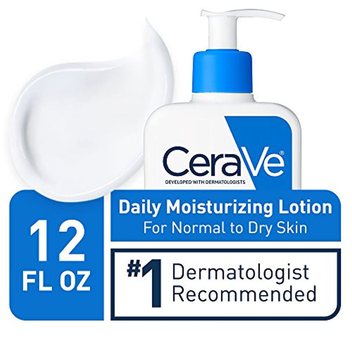 CeraVe Daily Moisturizing Lotion | 12 Ounce | Face & Body Lotion for Dry Skin with Hyaluronic Acid | Fragrance Free