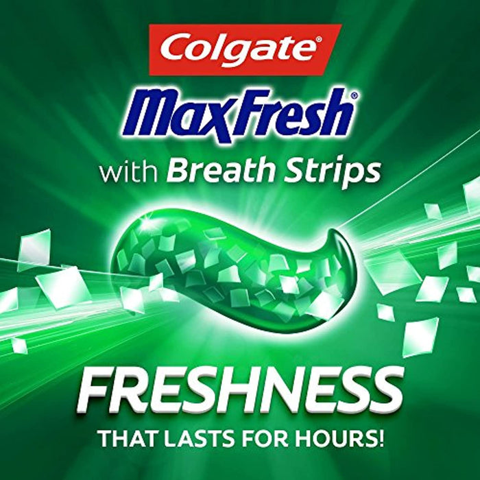 Colgate Max Fresh Whitening Toothpaste with Breath Strips, Clean Mint - 6 ounce (4 Pack)