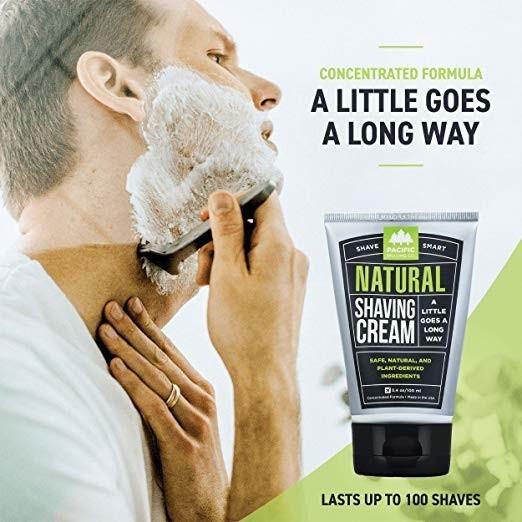 Pacific Shaving Company Shave Smart Natural Shave Cream - With Safe, Natural, and Plant-Derived Ingredients, TSA Friendly, Made in USA, 3.4 oz