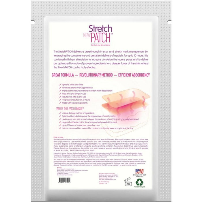 StretchPatch ORIGINAL Formula, Lotion Infused Hot Patch for Scars and Stretch Marks, 7 ea (20 x 15cm)