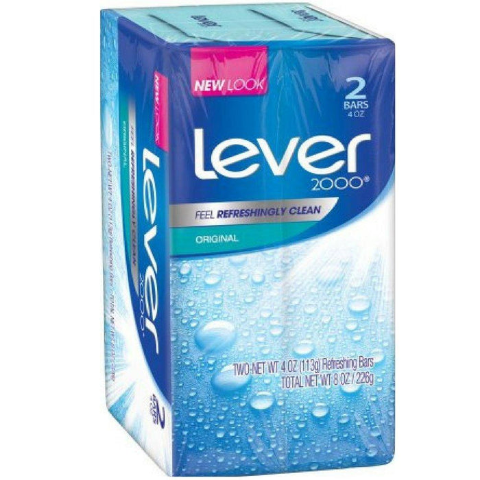 Lever 2000 Original Refreshing Bar Soap, Perfectly Fresh 4 oz, 2 ea