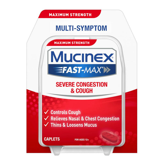 Mucinex Fast-Max Adult Severe Congestion and Cold Caplets, 20 Count