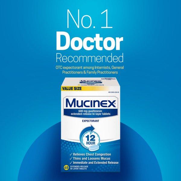 Mucinex 12 Hr Chest Congestion Expectorant, Tablets 68 ea