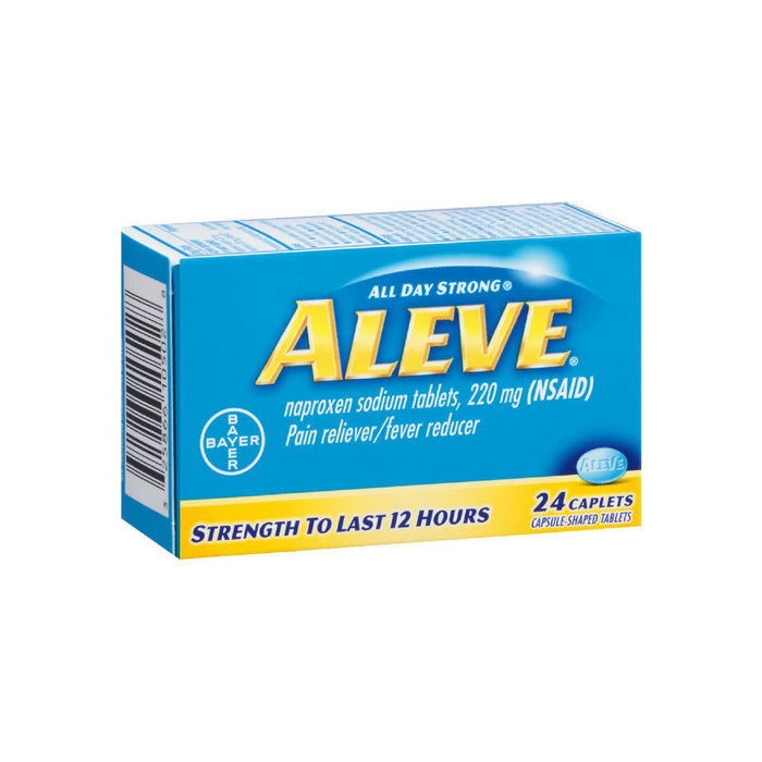 Aleve Pain Reliever/Fever Reducer Caplets, 24 ea
