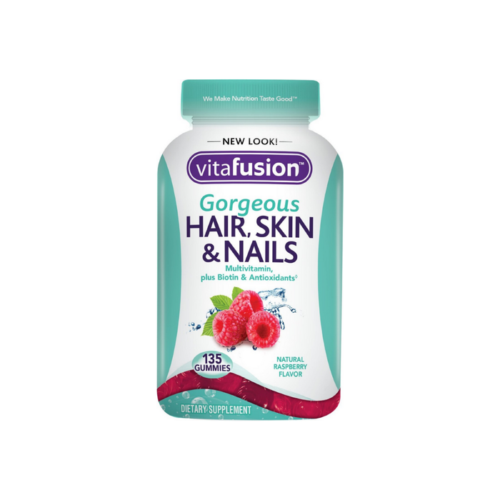 Vitafusion Gorgeous Hair, Skin & Nail Multivitamins Gummies, Natural Raspberry Flavor 135 ea