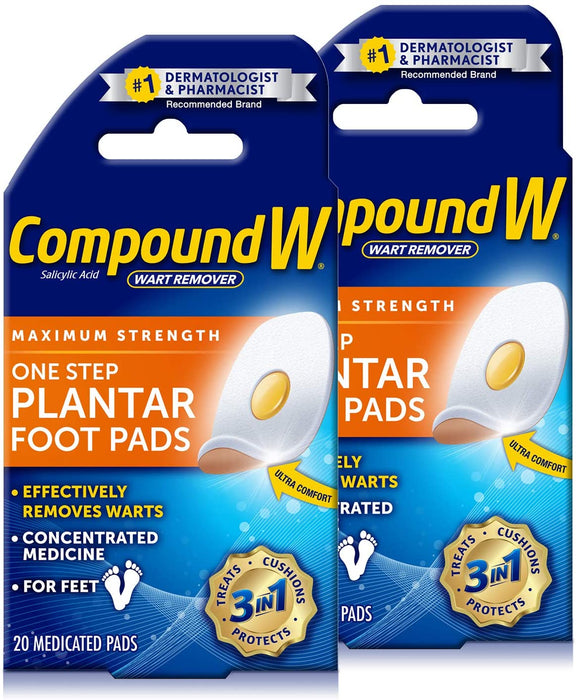 Compound W One Step Pads | Salicylic Acid Wart Remover | 14 Count (Pack of 1) Pads, White
