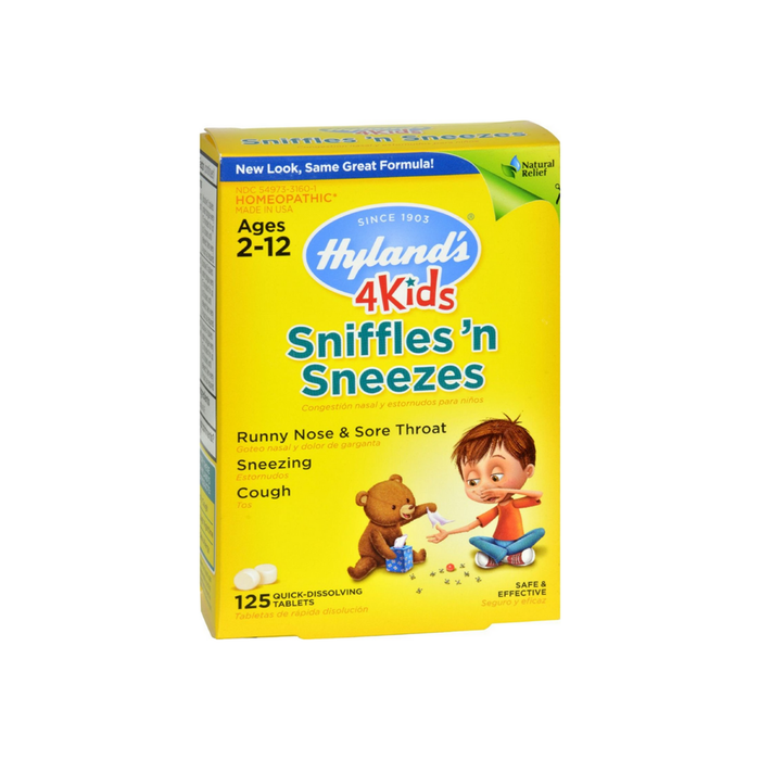 Hyland's 4 Kids Sniffles 'n Sneezes Quick-Dissolving Tablets 125 ea