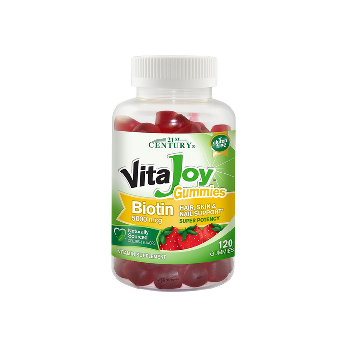 21st Century Vita-Joy Biotin 5000 mcg Gummies, Strawberry  120 ea