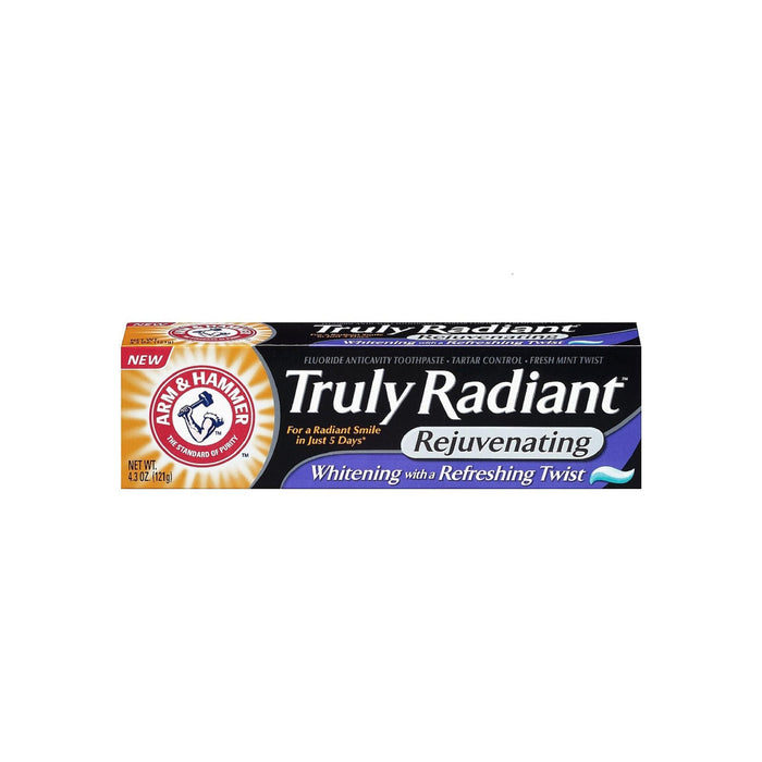 ARM & HAMMER Truly Radiant Rejuvenating Toothpaste, Fresh Mint Twist 4.30 oz