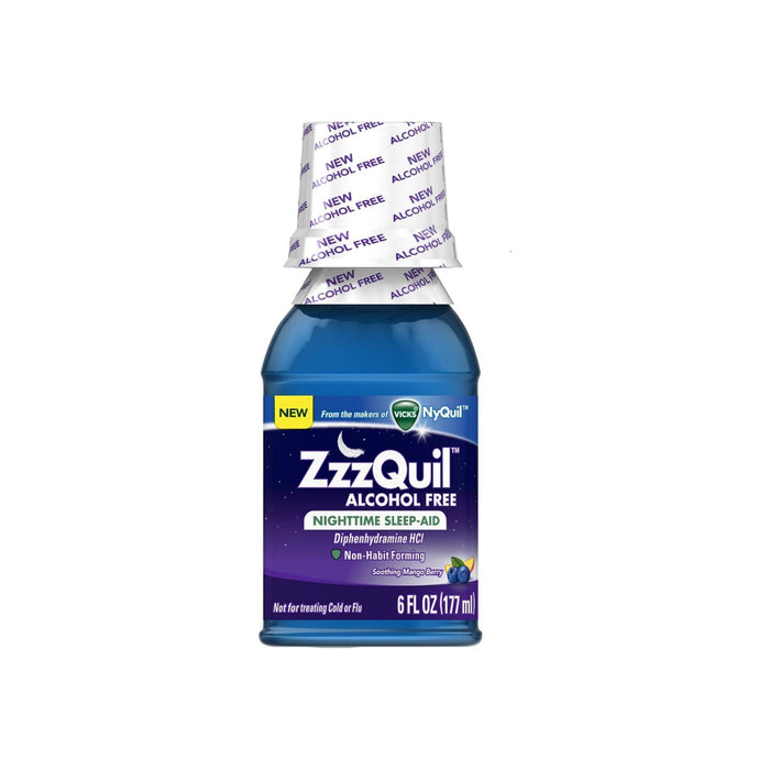 ZzzQuil Alcohol Free Nighttime Sleep Aid, Soothing Mango Berry 6 oz