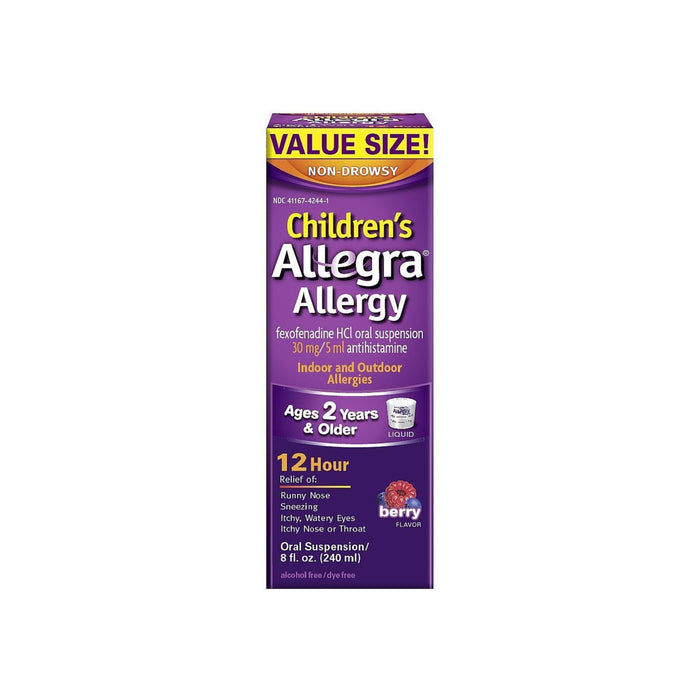 Allegra Children's Allergy 12 Hour Non-Drowsy Oral Suspension, Berry Flavor 8 oz