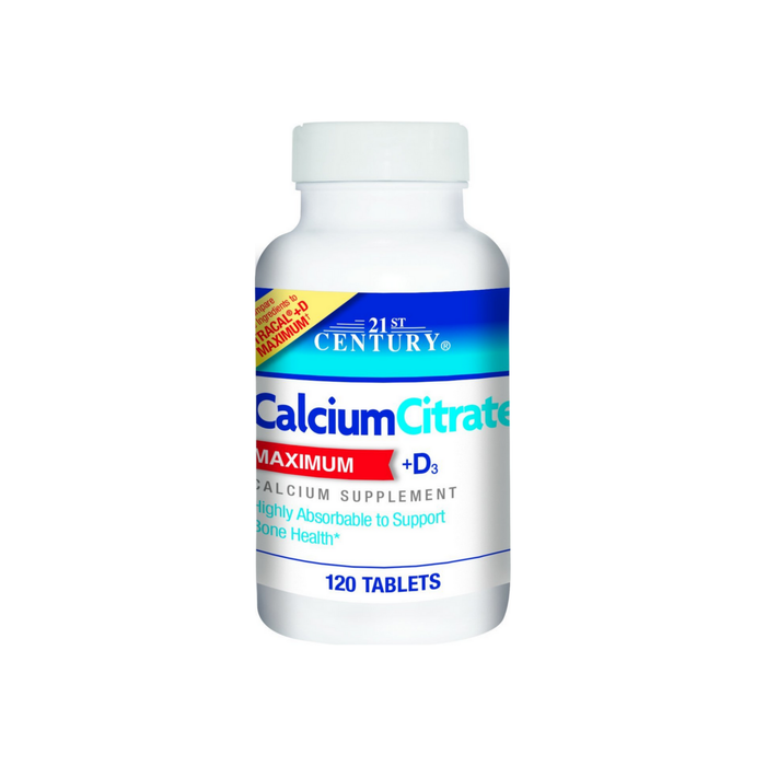 21st Century Calcium Citrate + D3 Tablets, Maximum 120 ea