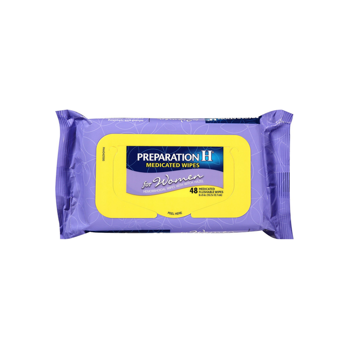 Preparation H Medicated Flushable Wipes for Women 48 ea