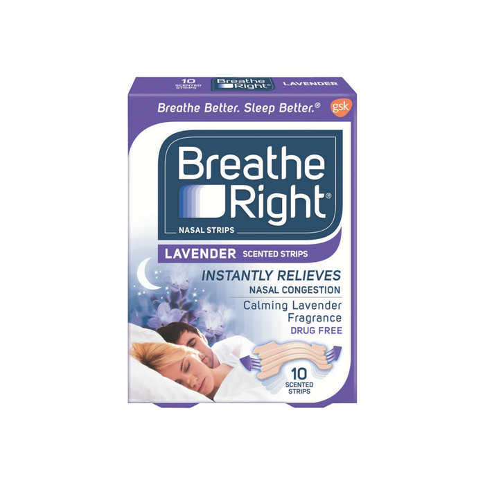 Breathe Right Scented Nasal Strips, Lavender 10 ea
