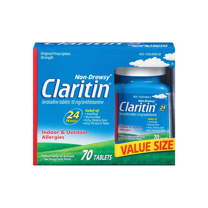 CLARITIN  24 Hour Non Drowsy 10 mg Allergy Relief Tablets 70 ea