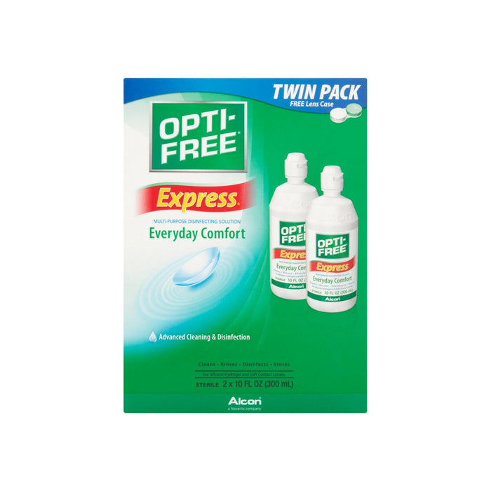 OPTI-FREE Express Multi-Purpose Disenfecting Solution, Everyday Comfort 2 x 10 FL oz