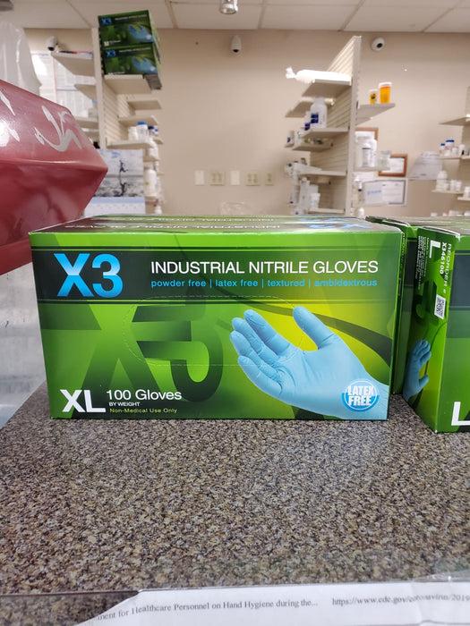 Blue Nitrile Gloves 100ct Box