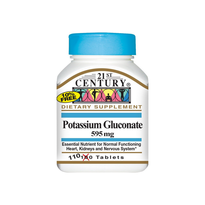 21st Century Potassium Gluconate 595 mg Tablets 110 ea
