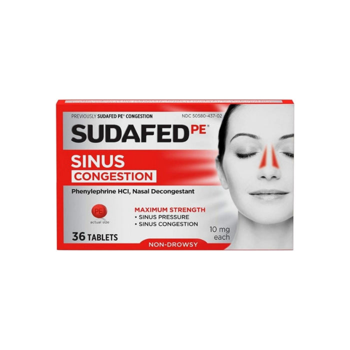 SUDAFED PE Congestion Maximum Strength Non-Drowsy Tablets 18ea