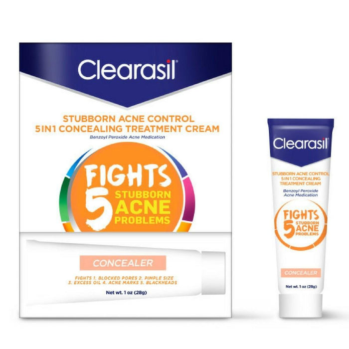 Clearasil Stubborn Acne Control 5in1 Concealing Treatment Cream, 1 oz