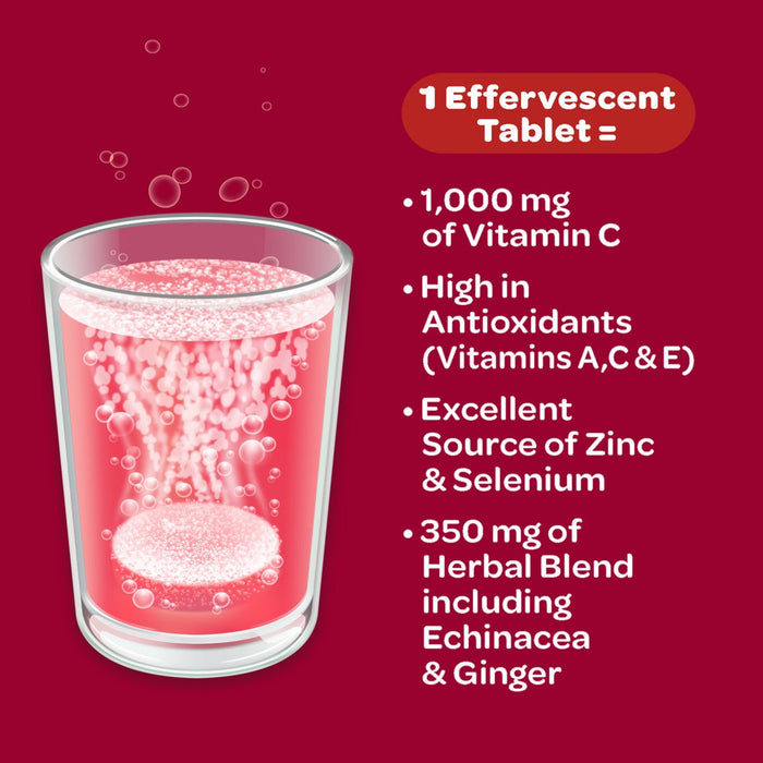 Airborne Very Berry Effervescent Tablets,1000mg of Vitamin C - Immune Support Supplement 20 ct