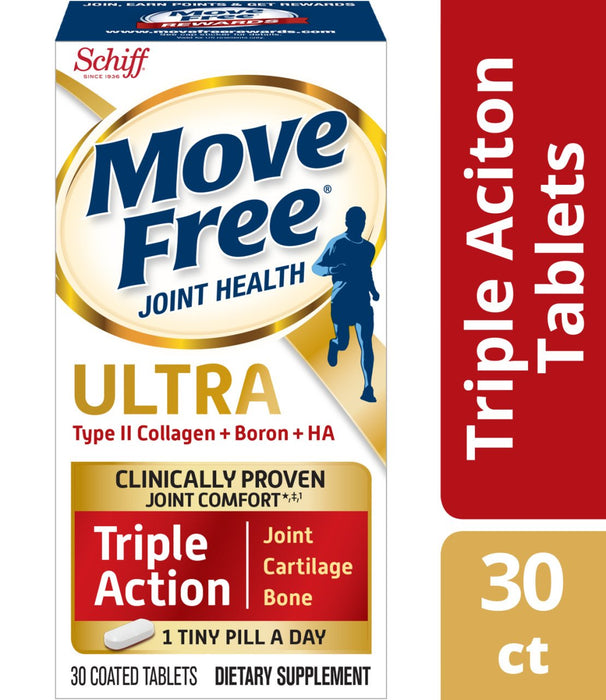 Move Free Ultra Triple Action, Joint Health Supplement with Type II Collagen, Boron and HA 30ea