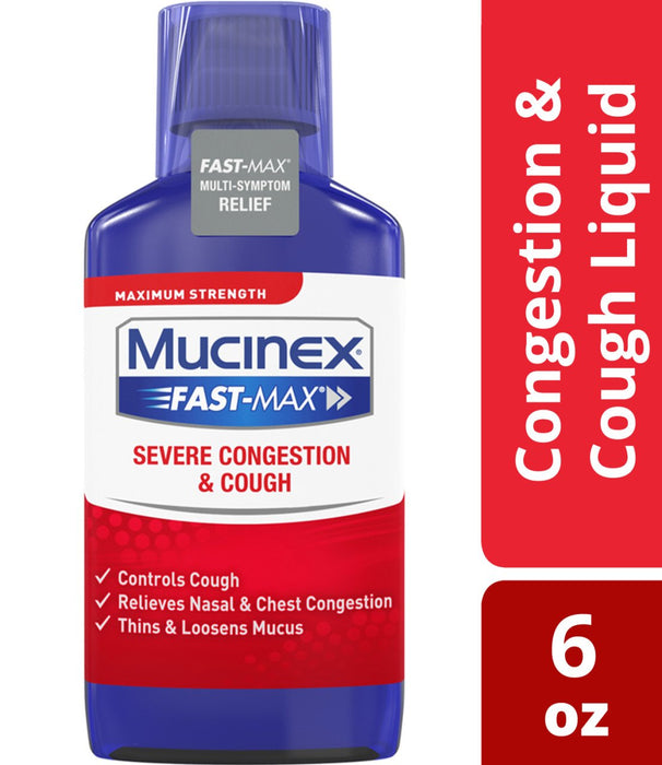 Mucinex Fast-Max Severe Congestion & Cough Liquid, 9 oz